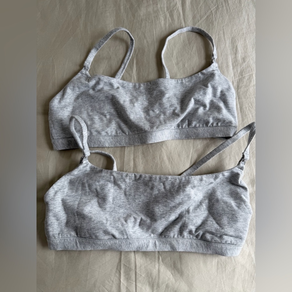 SKIMS Nursing Bra Light Gray Bralette Set - NEVER WORN